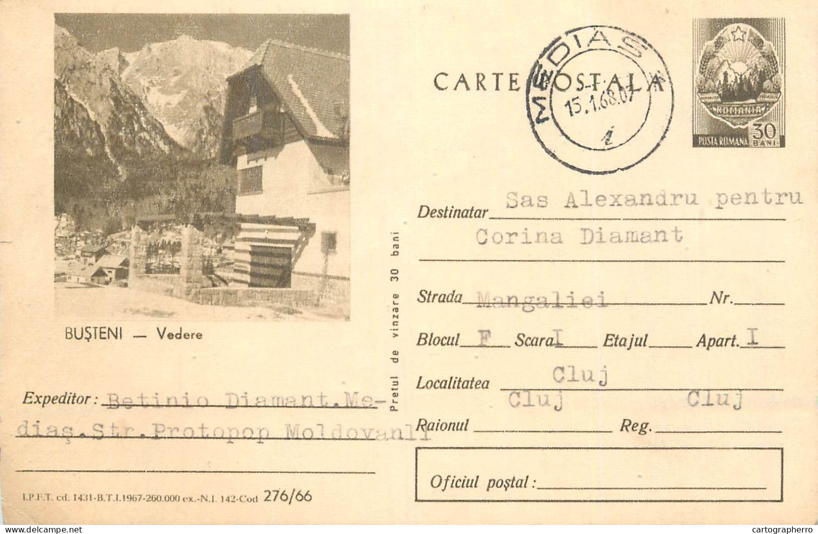 Postal Stationery Postcard Romania Busteni Resort - Rumania