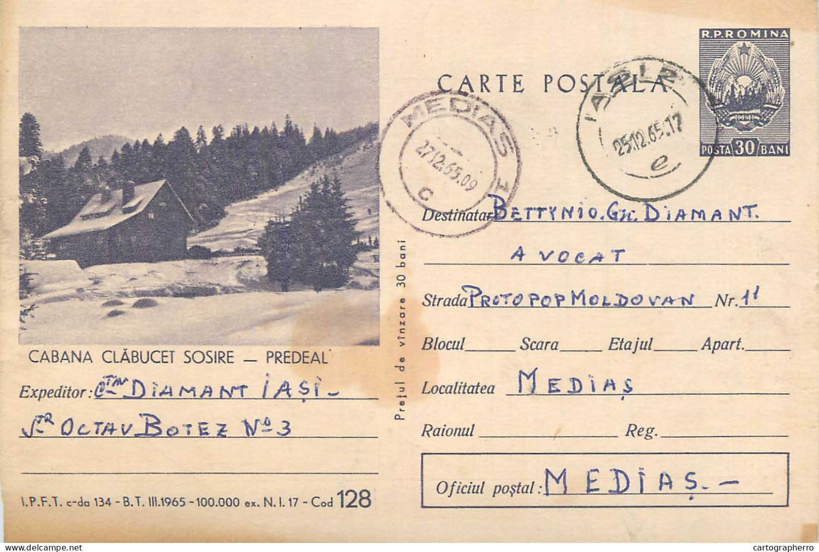 Postal Stationery Postcard Romania Clabucet Predeal Chalet - Rumania