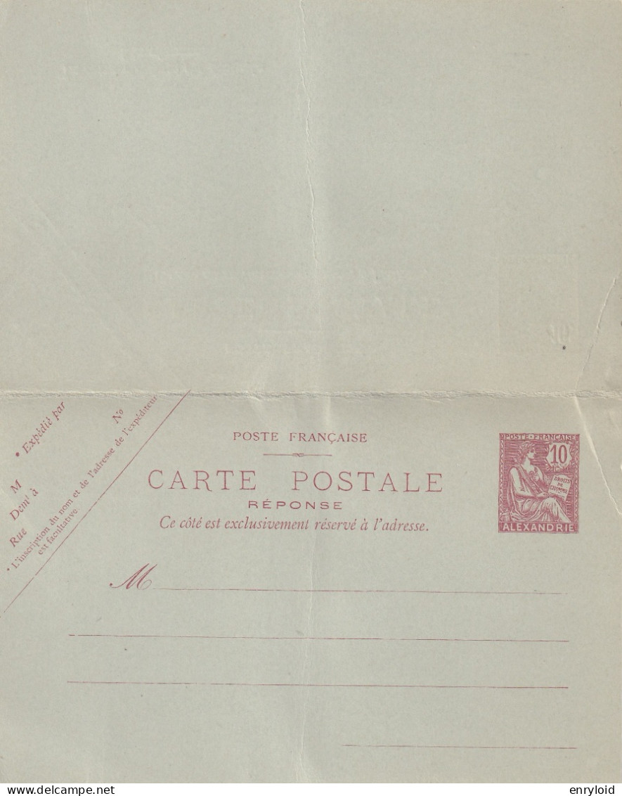 Alexandrie Colonies Francaise Postes 10 C. Carte - Réponse - Nuovi