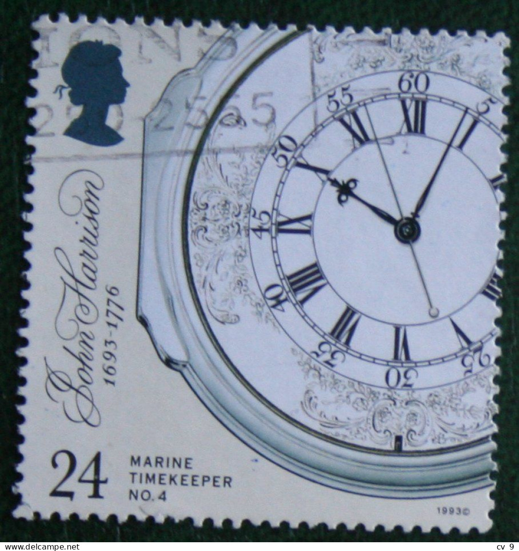 24P Harrison John Horloge Mi 1441 Yv 1660 SG 1654 1993 Used Gebruikt Oblitere ENGLAND GRANDE-BRETAGNE GB GREAT BRITAIN - Oblitérés