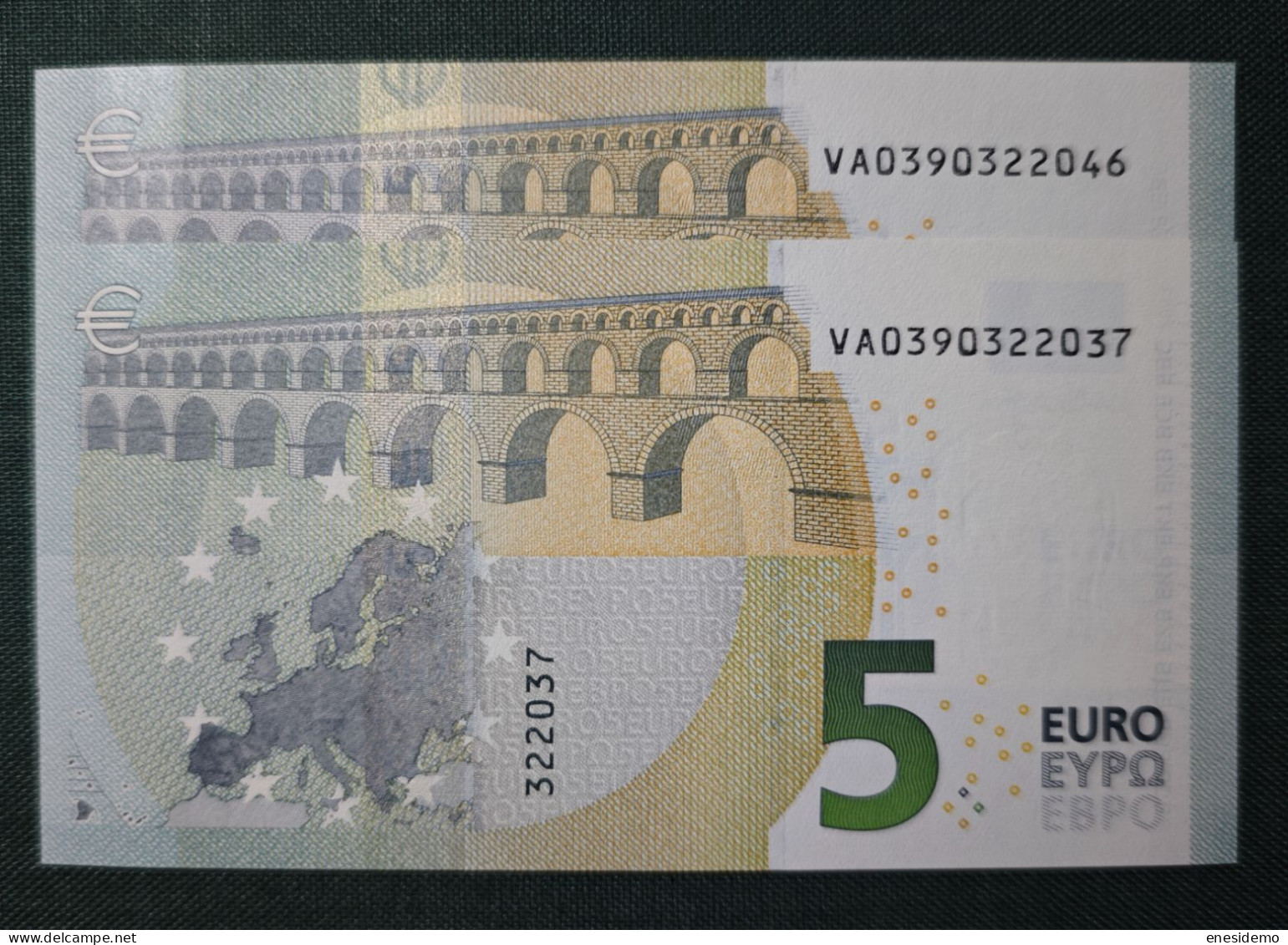 5 EURO SPAIN 2013 DRAGHI V001F6 VA CORRELATIVE COUPLE SC FDS UNCIRCULATED  PERFECT - 5 Euro