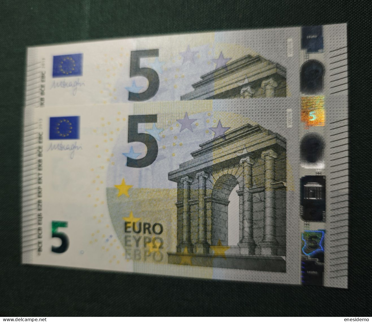 5 EURO SPAIN 2013 DRAGHI V001F6 VA CORRELATIVE COUPLE SC FDS UNCIRCULATED  PERFECT - 5 Euro