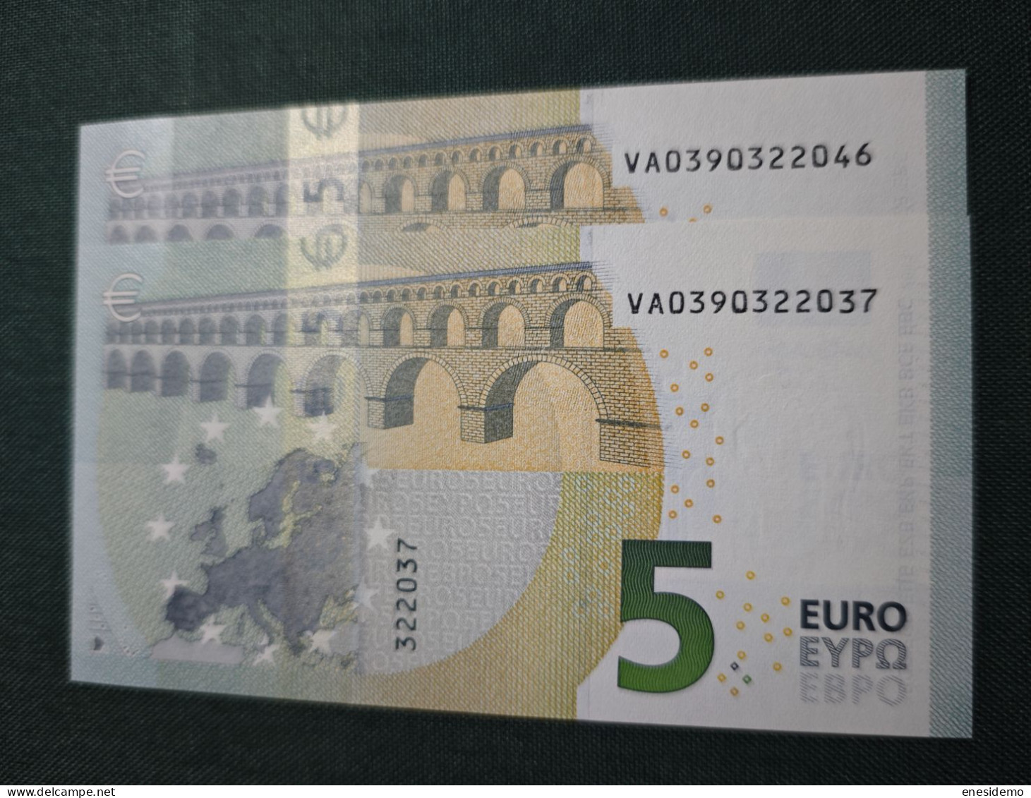 5 EURO SPAIN 2013 DRAGHI V001F6 VA CORRELATIVE COUPLE SC FDS UNCIRCULATED  PERFECT - 5 Euro