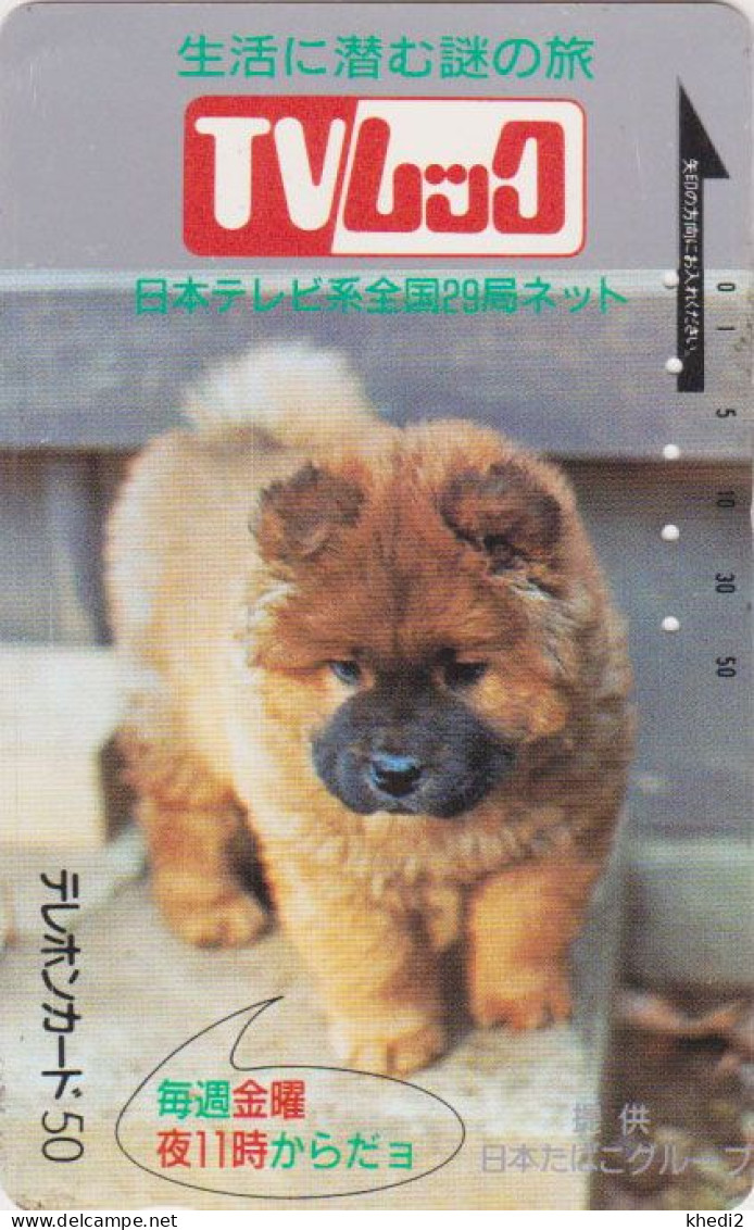 RARE Télécarte JAPON / 110-25919 B - ANIMAL - CHIEN CHOW CHOW - DOG JAPAN Free Phonecard - HUND - 1263 - Hunde