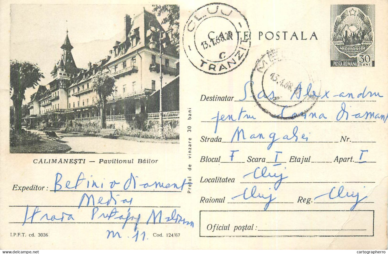 Postal Stationery Postcard Romania Calimanesti Bath Pavillion - Romania