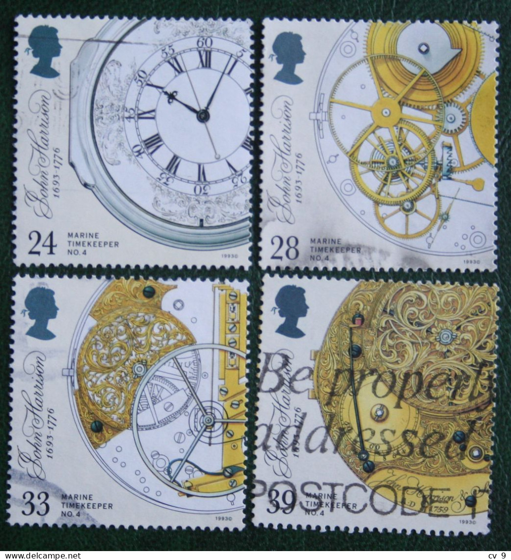 MARINE CHRONOMETER Clocks (Mi 1441-1444) 1993 Used Gebruikt Oblitere ENGLAND GRANDE-BRETAGNE GB GREAT BRITAIN - Used Stamps