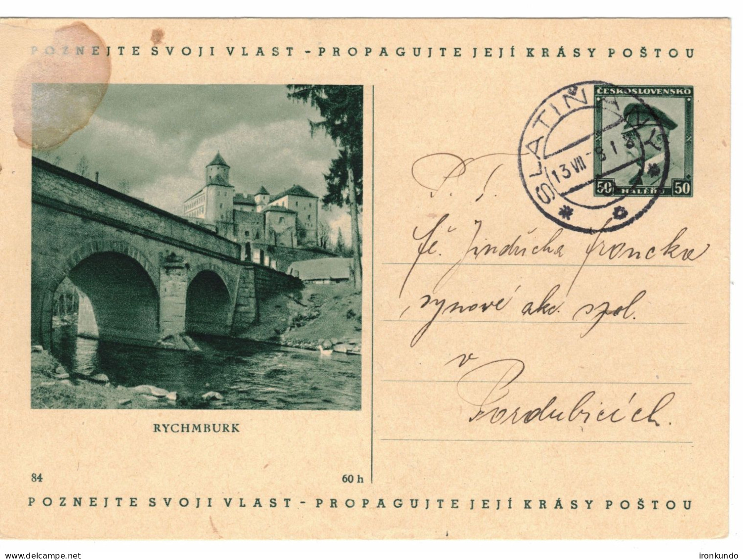 Illustrated Postal Card Rychmburk PC Slatiňany CDV69 84 - Ansichtskarten