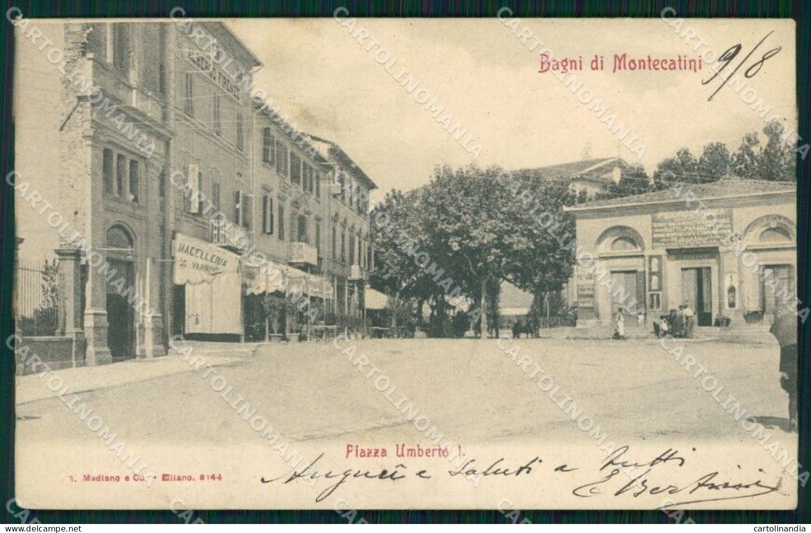 Pistoia Montecatini Piazza Umberto I Cartolina WX2427 - Pistoia