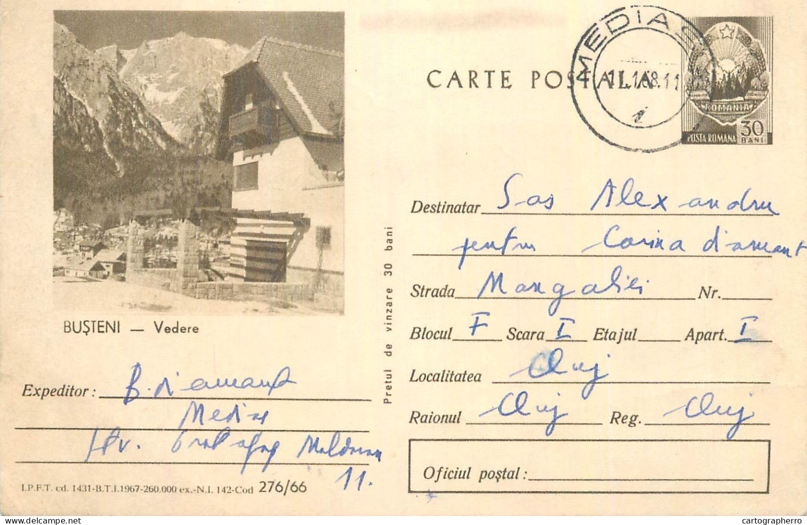 Postal Stationery Postcard Romania Cabana Busteni - Romania