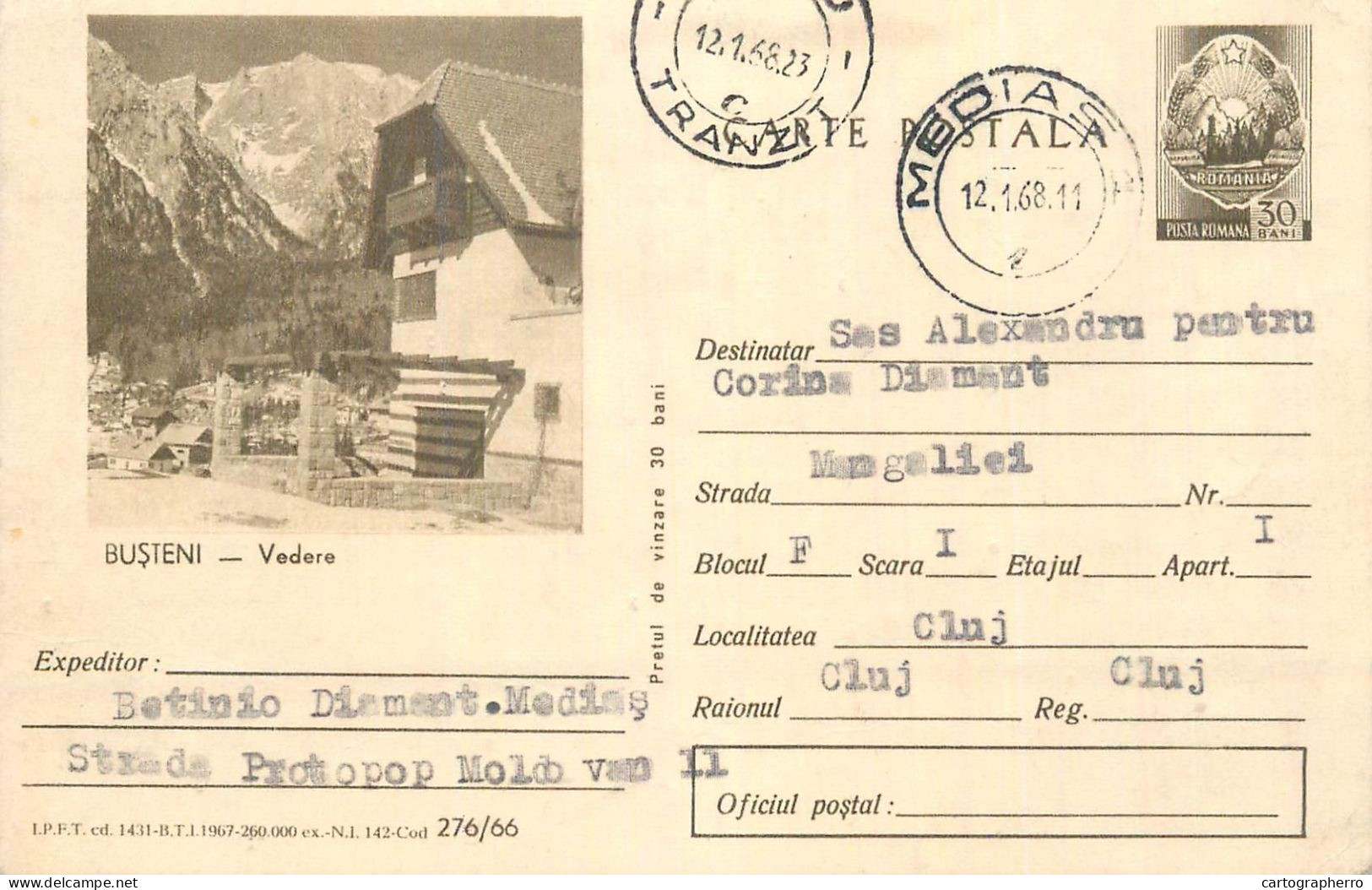 Postal Stationery Postcard Romania Cabana Busteni - Romania