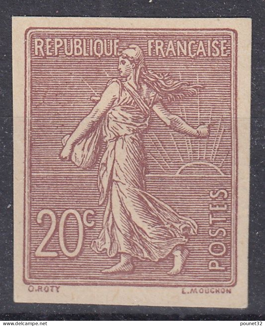 TIMBRE FRANCE SEMEUSE LIGNEE N° 131b NON DENTELE NEUVE SANS GOMME - SIGNE BRUN - A VOIR - 1903-60 Säerin, Untergrund Schraffiert