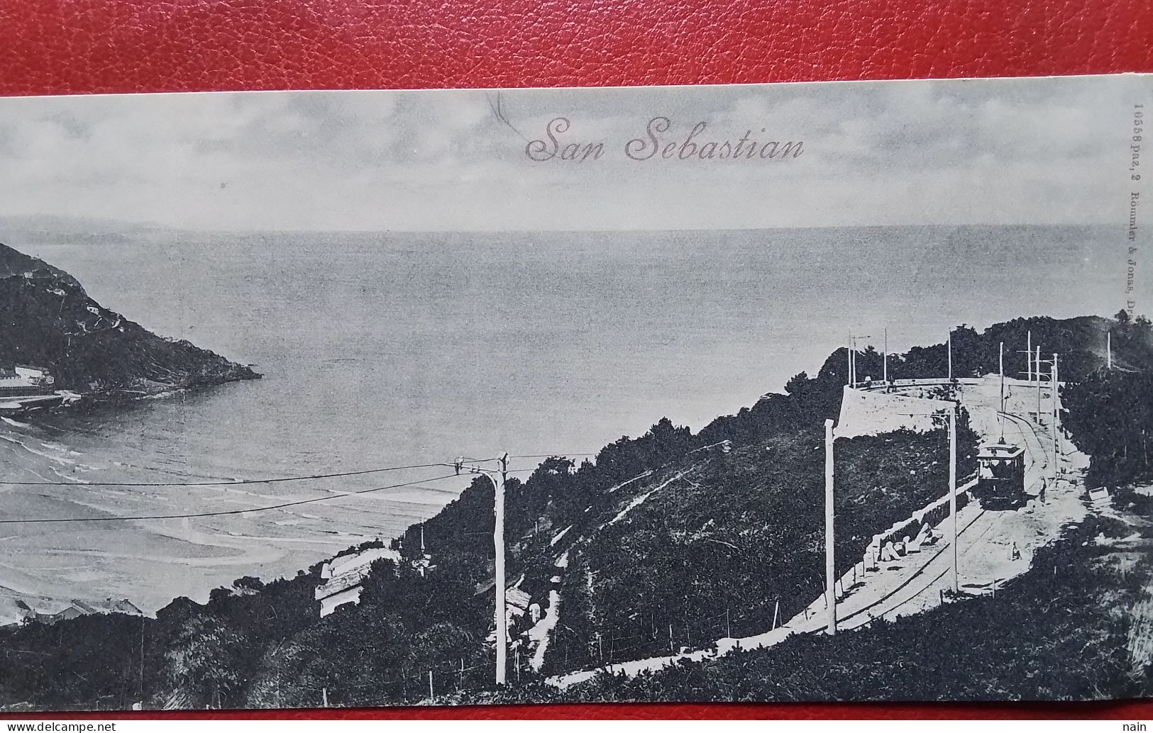 ESPAGNE - SAN SEBASTIAN - " VISTA DESDE EL MONTE ILLIA " - TRAMWAY  - CARTE DOUBLE  - " TRES RARE " - - Guipúzcoa (San Sebastián)