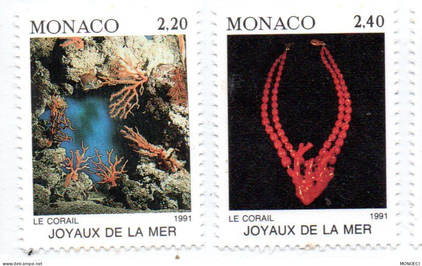 MONACO -- Timbres 2 F. 20 Et 2 F. 40 -- Joyaux De La Mer - Neufs