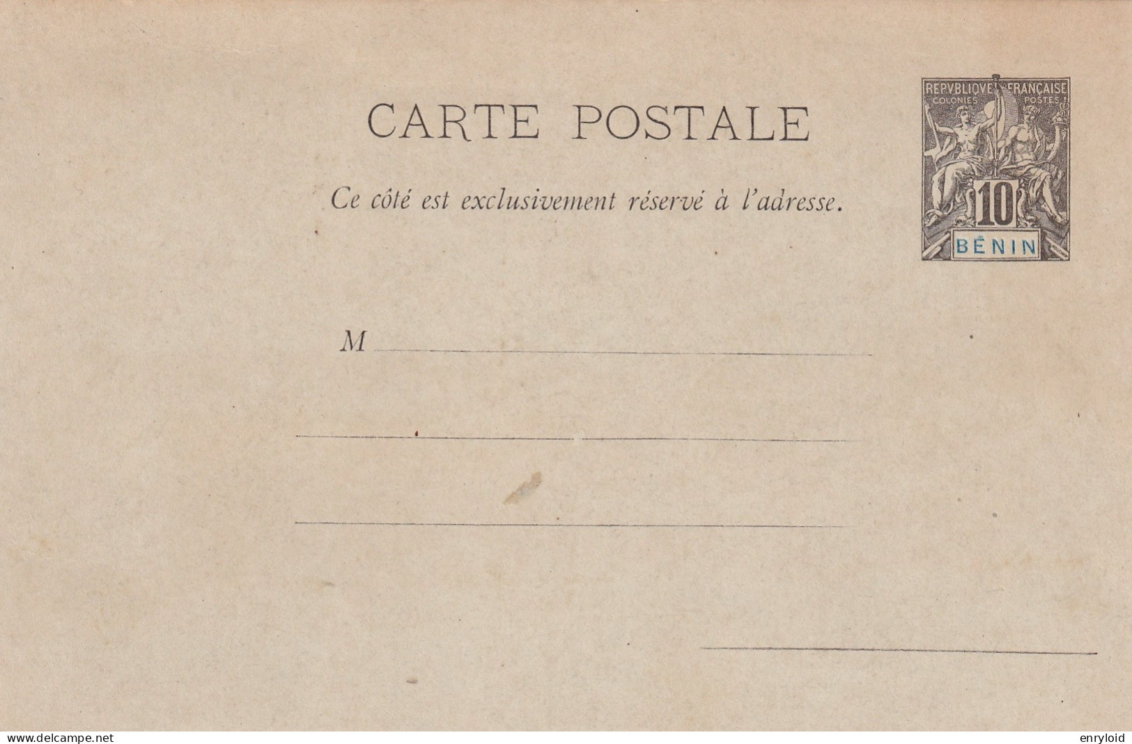 Benin Colonies Francaise Postes 10 C. Carte - - Neufs