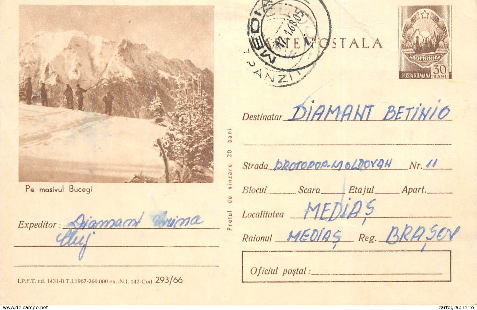 Postal Stationery Postcard Romania Bucegi Mountain - Romania