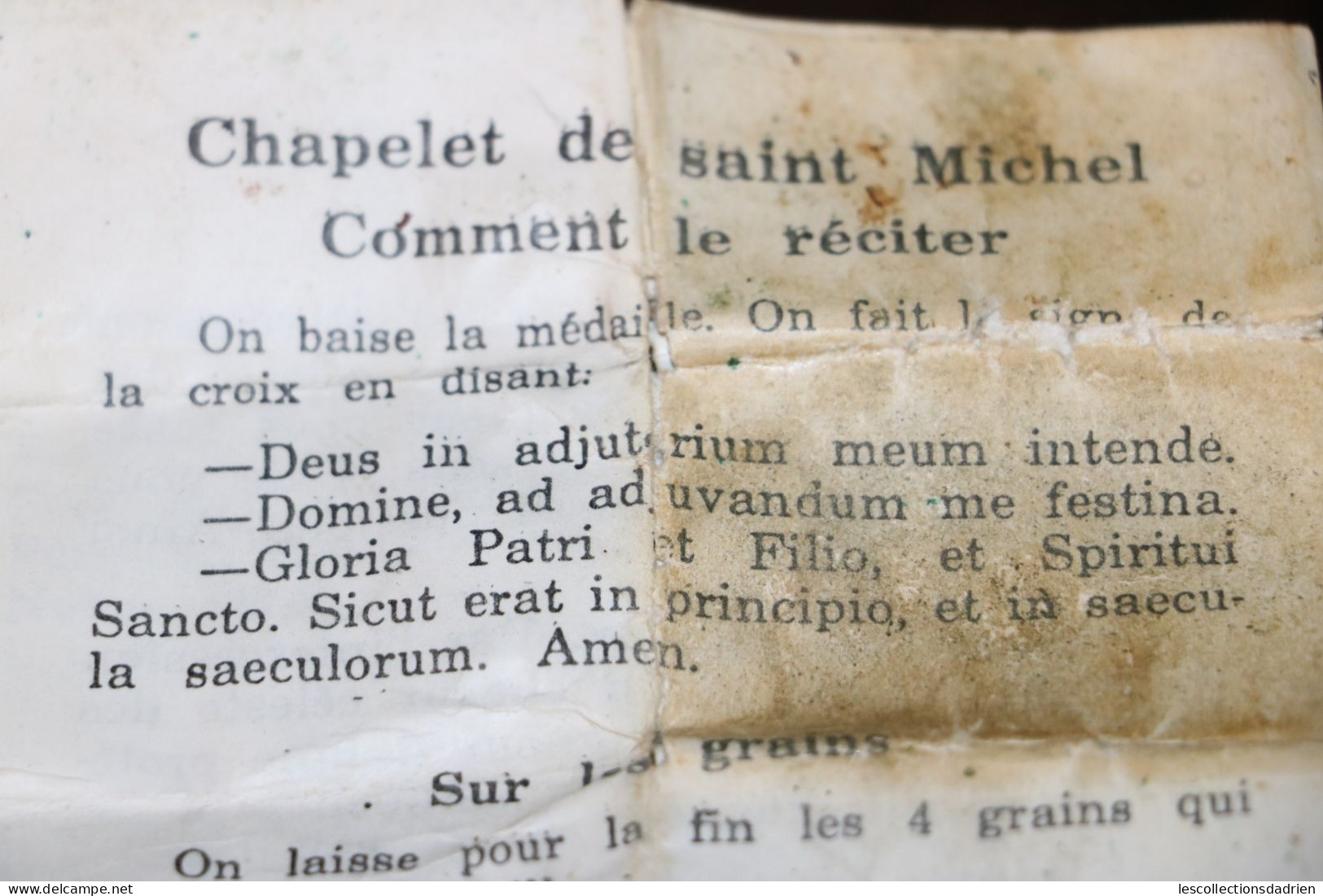 Pochette Avec Prière Chapelet De Saint Michel Comment Le Réciter - Payer - Religion & Esotericism