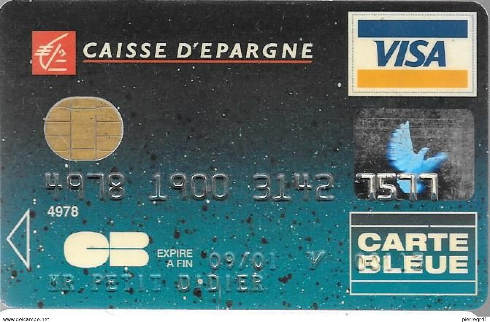 -CARTE-PUCE-MAGNETIQUE-CARTE BLEUE-VISA-CAISSE EPARGNE-Exp 09/01-V°De La Rue- 04/99-  TBE-RARE - Schede Bancarie Uso E Getta