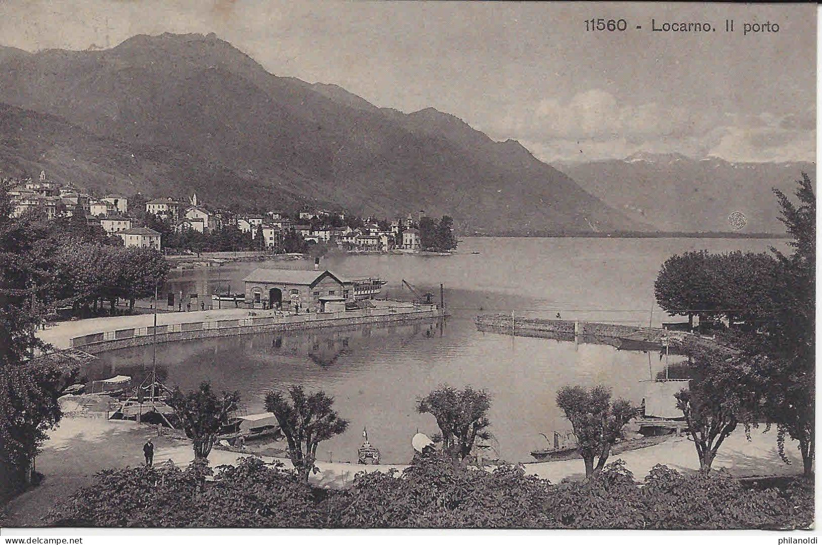 1908 BAHNPOST BAHNHOF STEMPEL MEIRINGEN - S.B.B. BRÜNIG, Sur Carte Locarno Ticino Il Porto, Cachet De Gare - Chemins De Fer