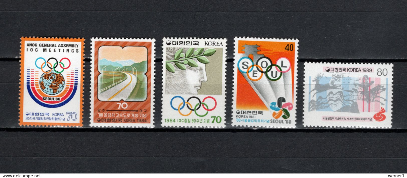 South Korea 1981/1989 Olympic Games Seoul, 5 Stamps MNH - Estate 1988: Seul