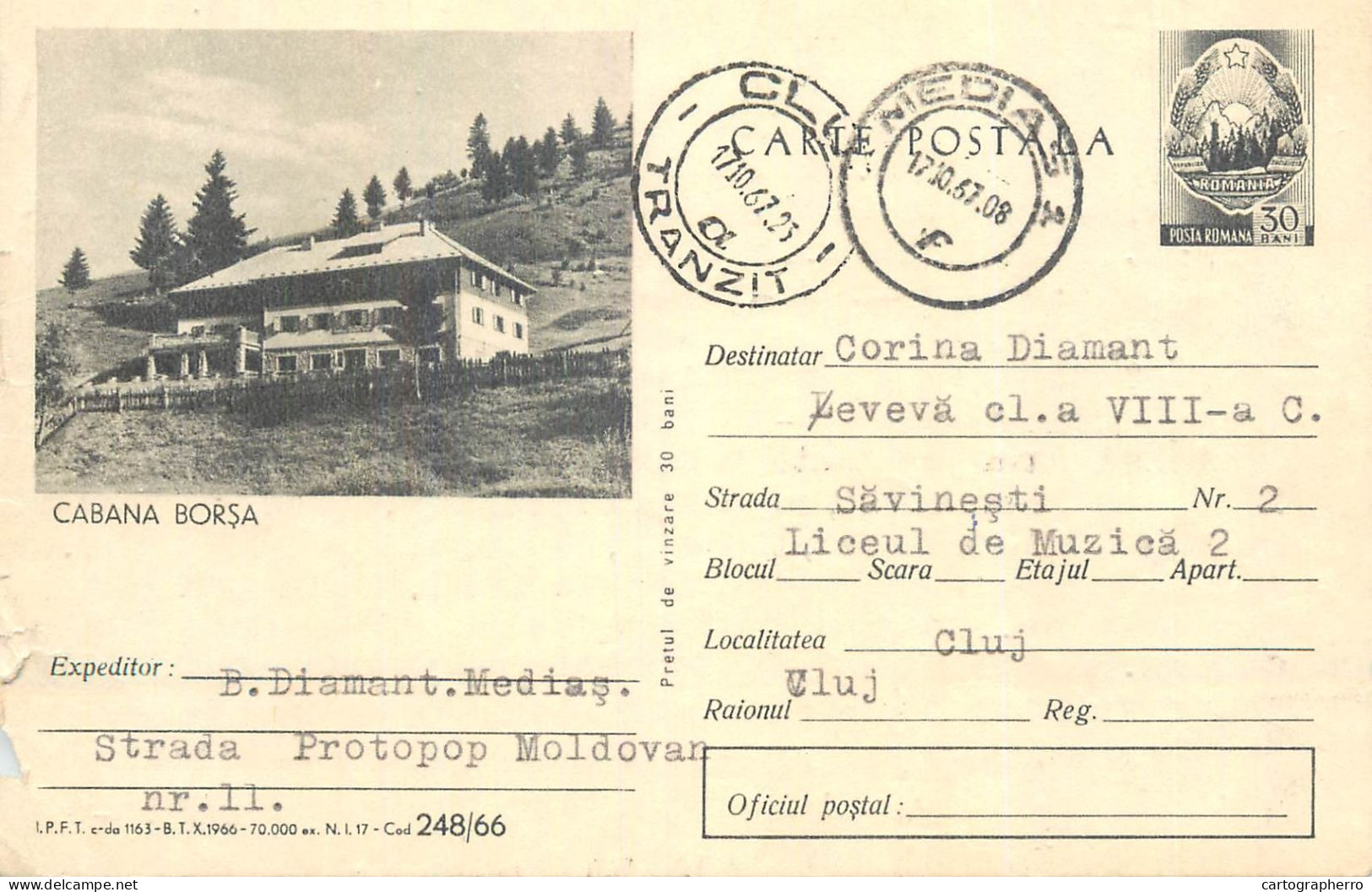 Postal Stationery Postcard Romania Cabana Borsa - Romania