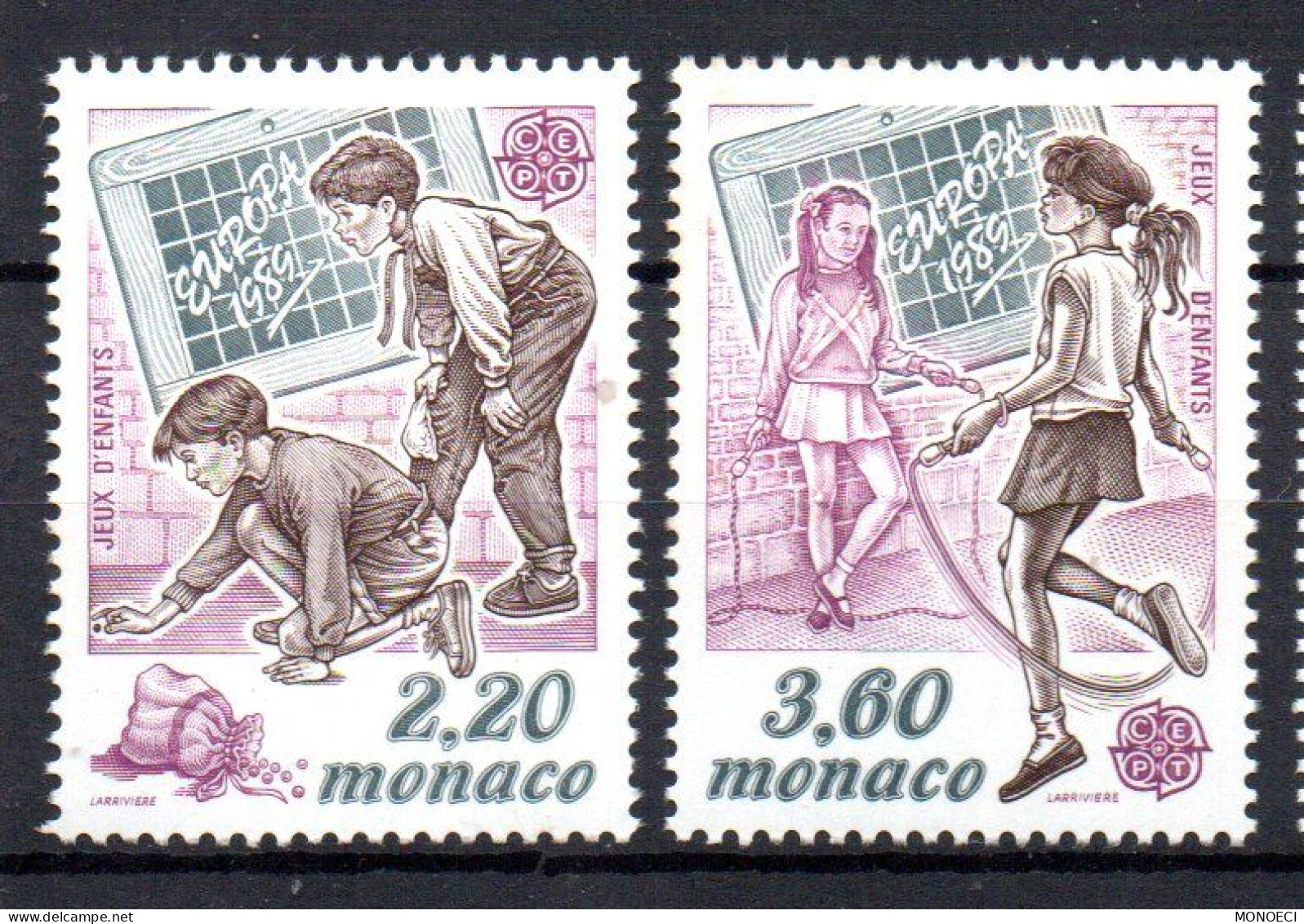 MONACO -- 2 Timbres  -- EUROPA -- Jeux D' Enfants - Unused Stamps