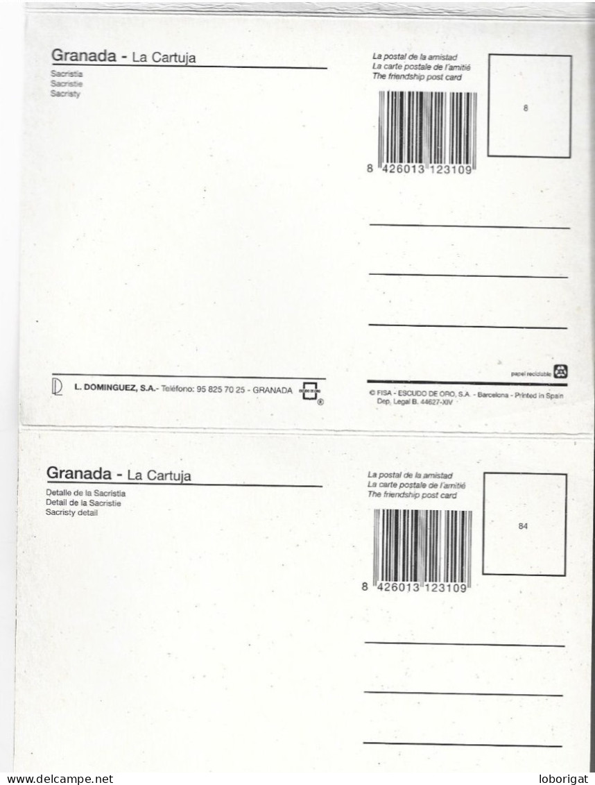 LIBRO - FLEXO CON 10 VISTAS DE LA CARTUJA.-  GRANADA.- ( ESPAÑA) - Granada