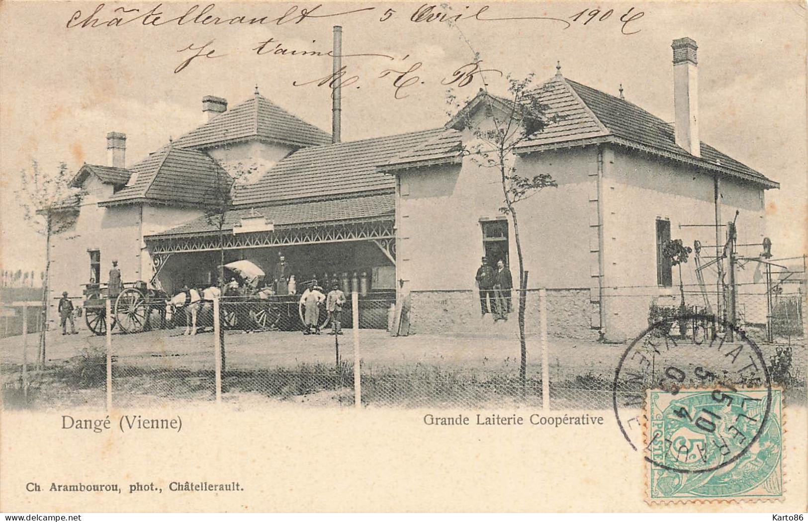 Dangé * 1906 * Grande Laiterie Coopérative * Usine Industrie Lait Milk Fromagerie * Villageois - Dange Saint Romain