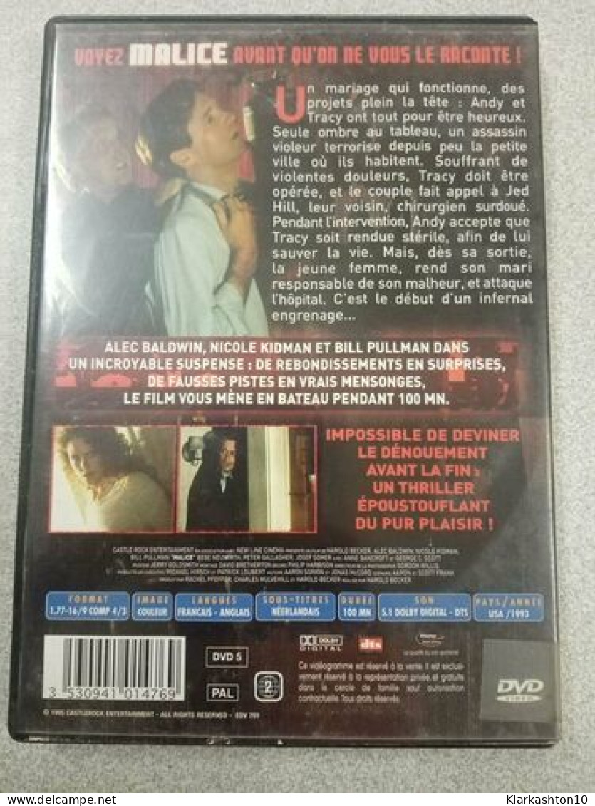 Dvd - Malice (Nicole Kidman) - Otros & Sin Clasificación