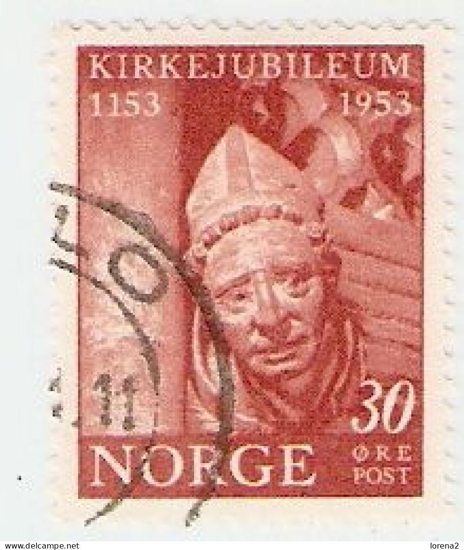 Sello Usado Noruega. Yvert Nº 348. Kizkejubileum 1153-1953. 2noruega-348u - Otros & Sin Clasificación