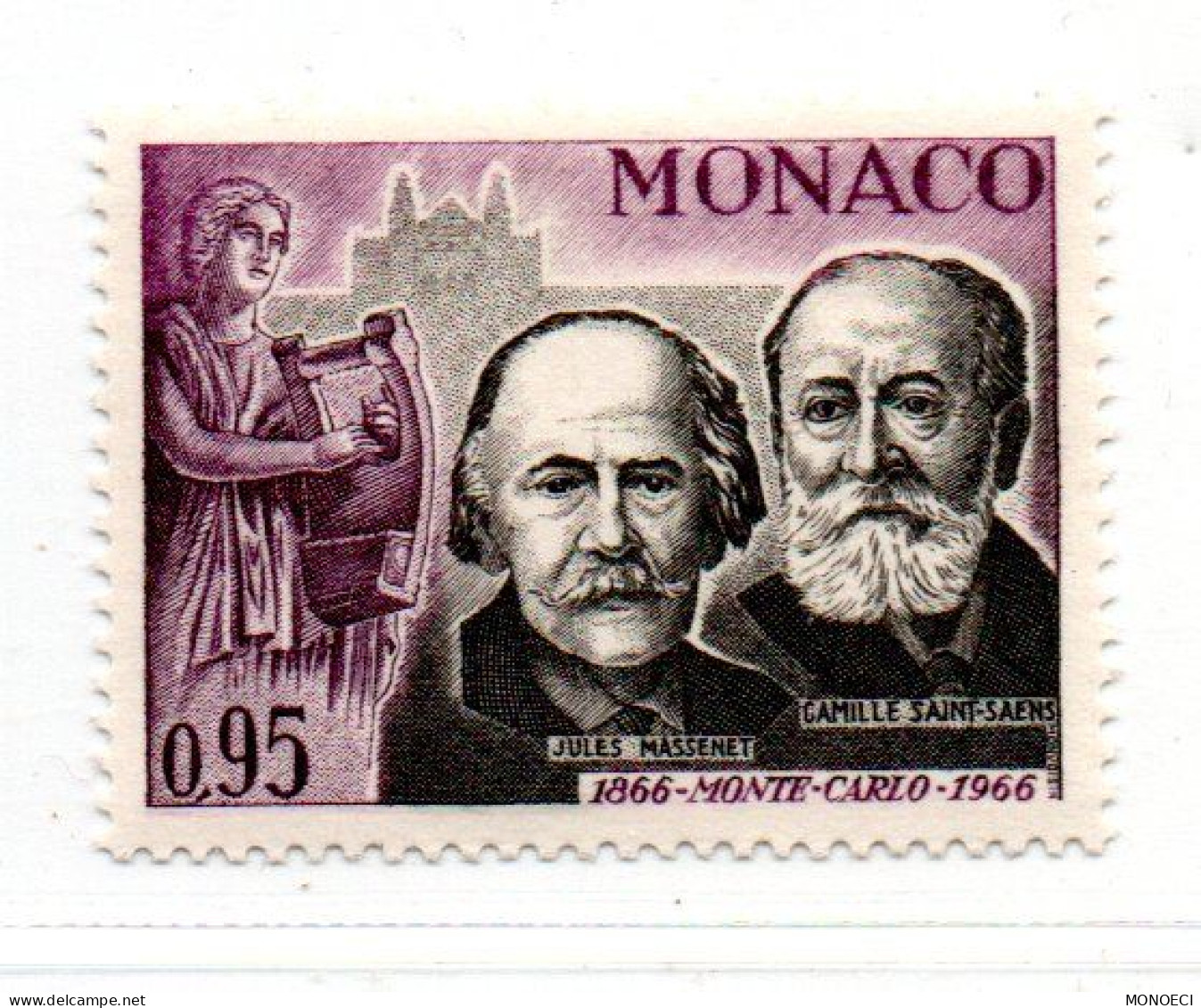 MONACO -- Timbre -- 100ème Anniversaire De Monte Carlo -- J. Massenet Et C. St.-Saëns - Nuovi