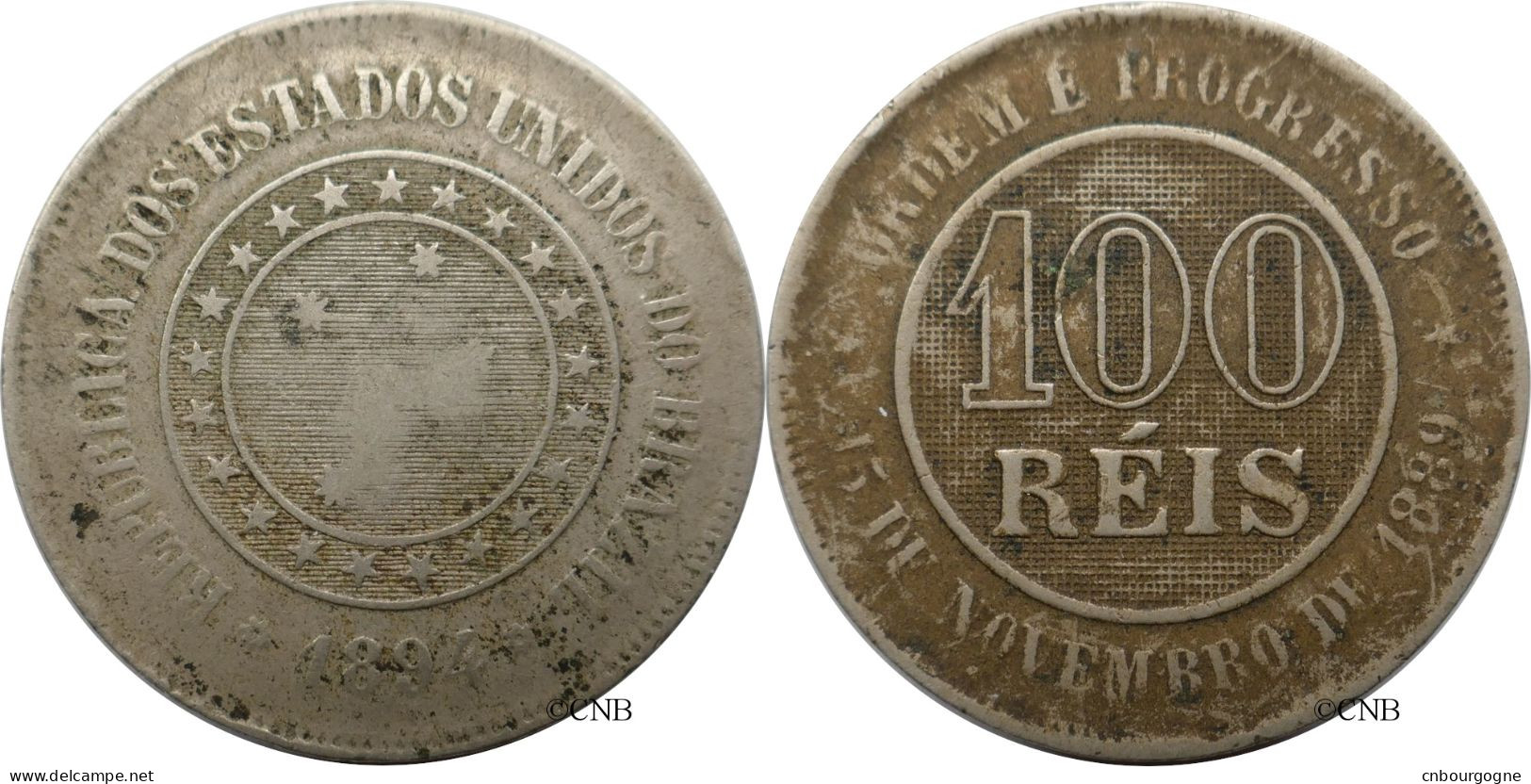 Brésil - République - 100 Reis 1894 - TB/VF25 - Mon6429 - Brazilië