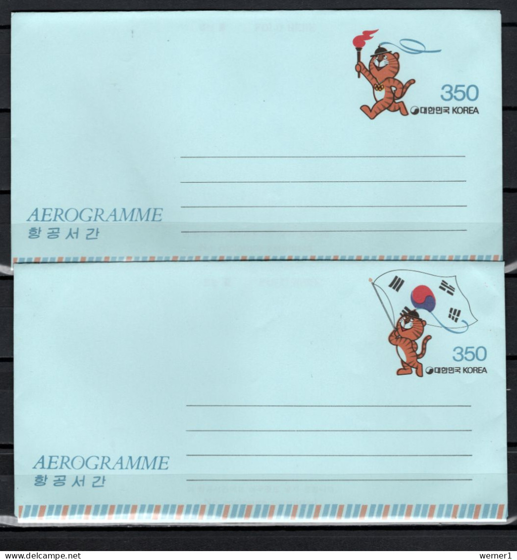 South Korea 1988 Olympic Games Seoul, 2 Commemorative Aerogrammes - Sommer 1988: Seoul