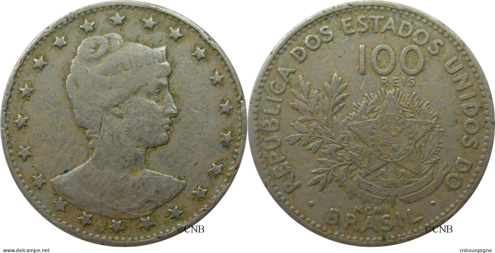 Brésil - République -100 Reis 1901 - TB+/VF35 - Mon5259 - Brazilië