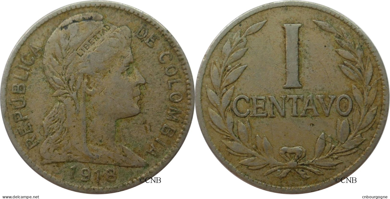 Colombie - République - 1 Centavo 1918 - TTB/XF40 - Mon5261 - Colombia