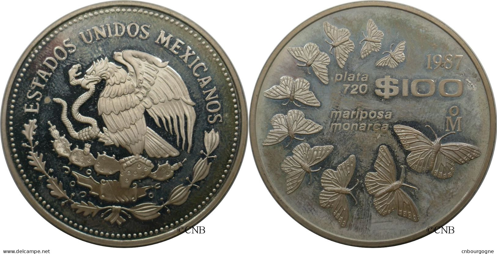 Mexique - République - 100 Pesos Mariposa Monarca 1987 - Proof - Mon5975 - México