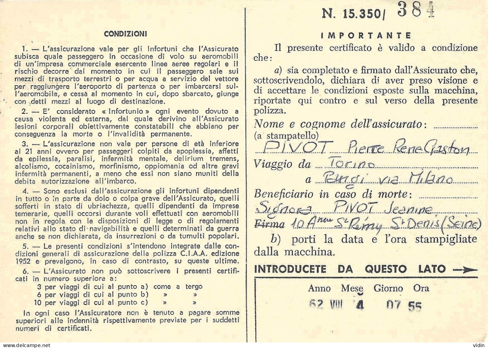 ITALIE ITALIA Cartolina Postale La Società Assicuratrice Industriale RRR - Interi Postali