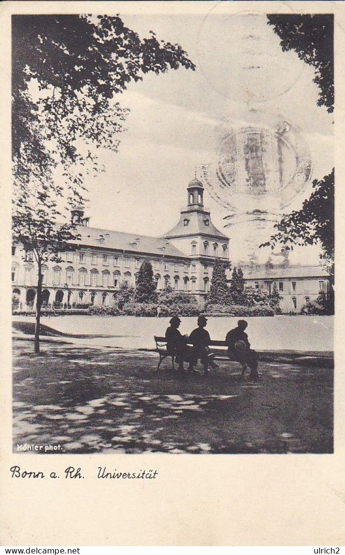 AK Bonn Am Rhein - Universität - Werbestempel Augen Auf Im Straßenverkehr - 1938  (68898) - Bonn