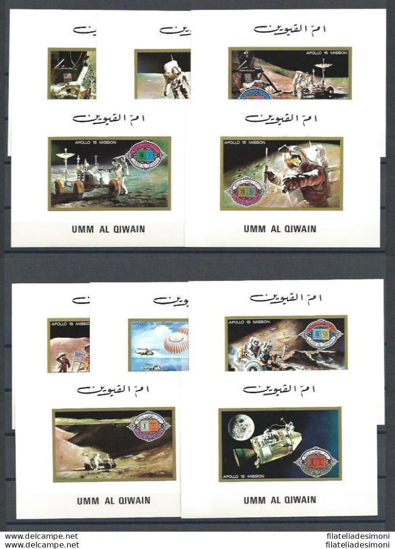 1972 Umm Al Qiwain - Michel 563/572 APOLLO 15 FOGLIETTI LUSSO 10 Valori MNH/** - Other & Unclassified