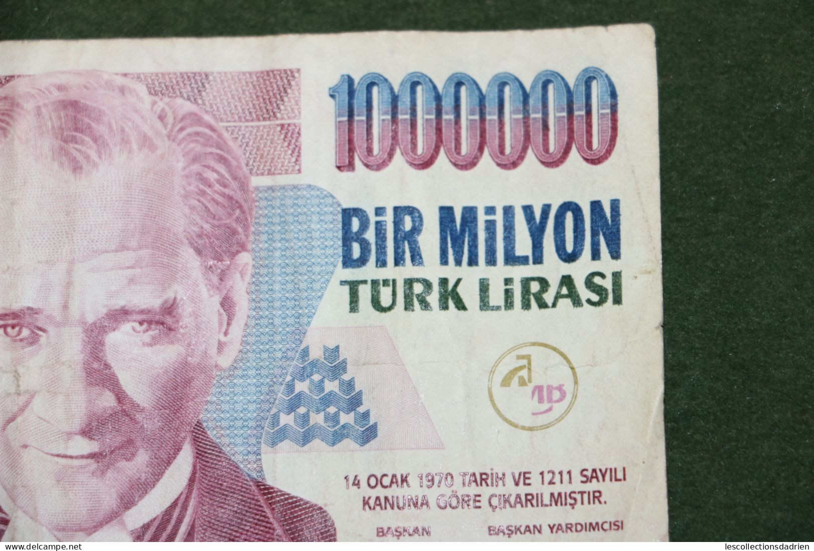 Billet de 1000000 lires turques Turquie - banknote Turkey