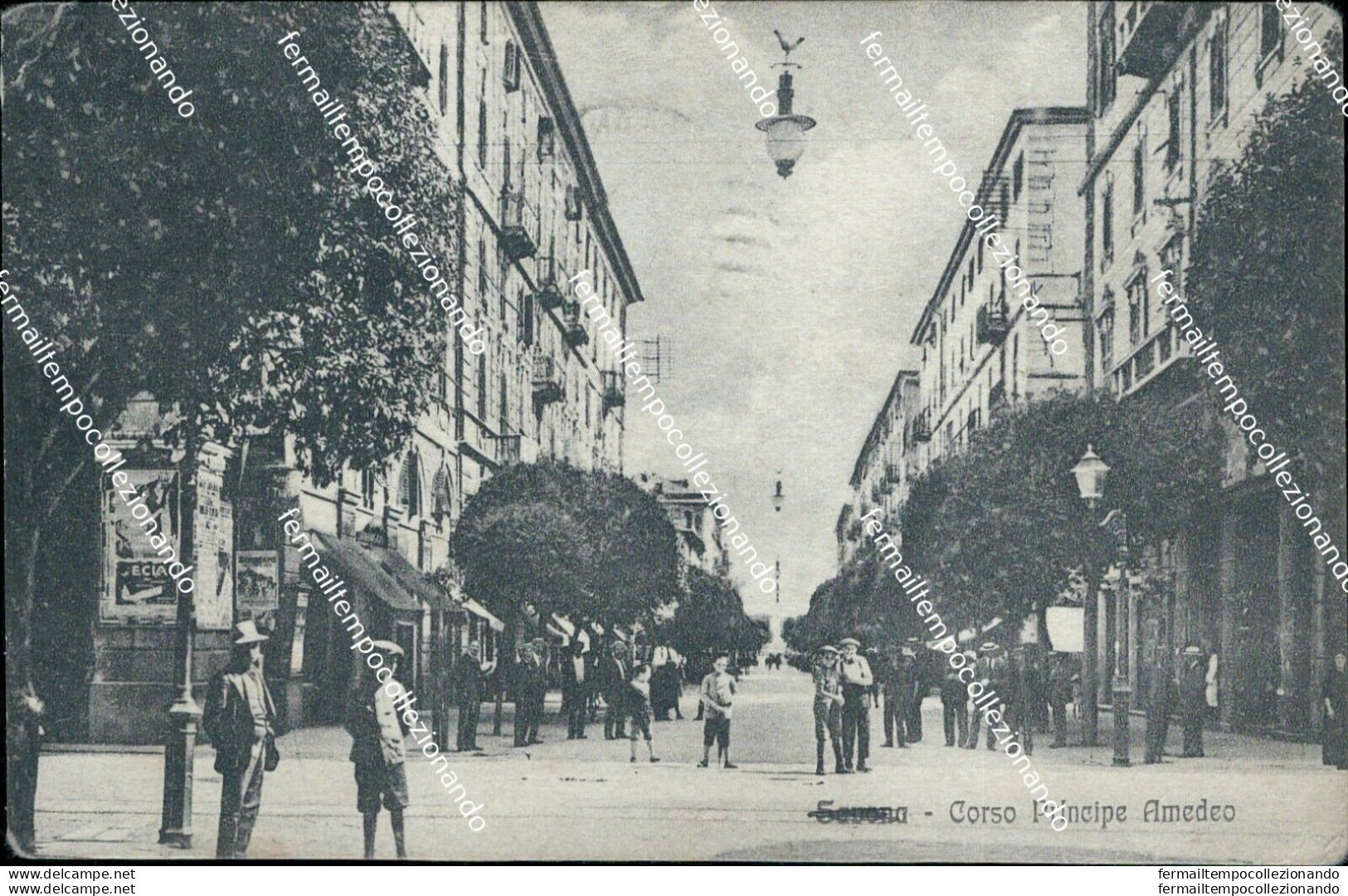 Bc83 Cartolina Savona Corso Principe Amedeo 1925 - Savona