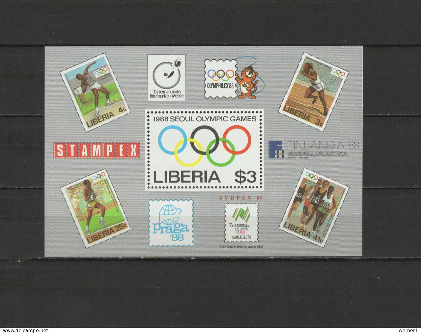 Liberia 1988 Olympic Games Seoul, Olymphilex S/s MNH - Estate 1988: Seul