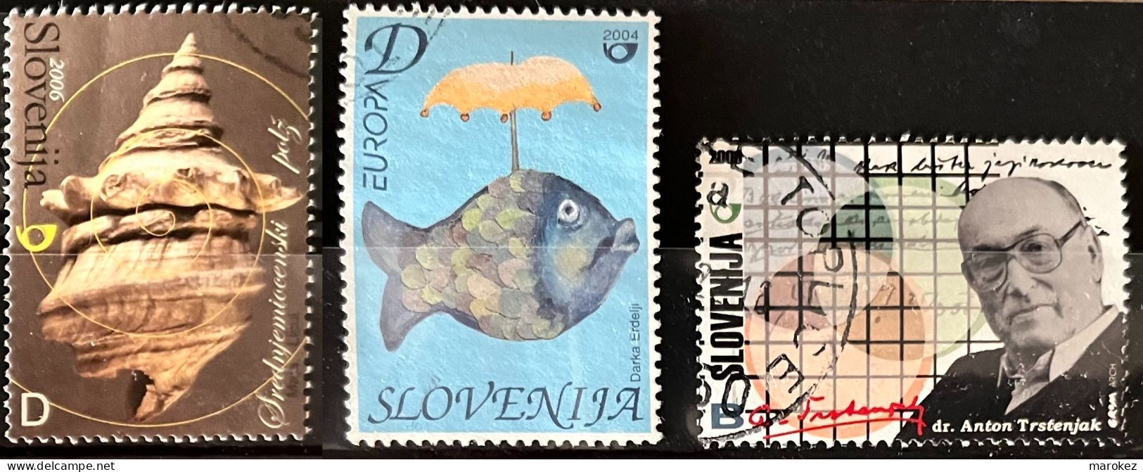 SLOVENIA 2004-2006 Europa, Personalties & Fossils 3 Postally Used Stamps Michel # 473,573,584 - Slovénie