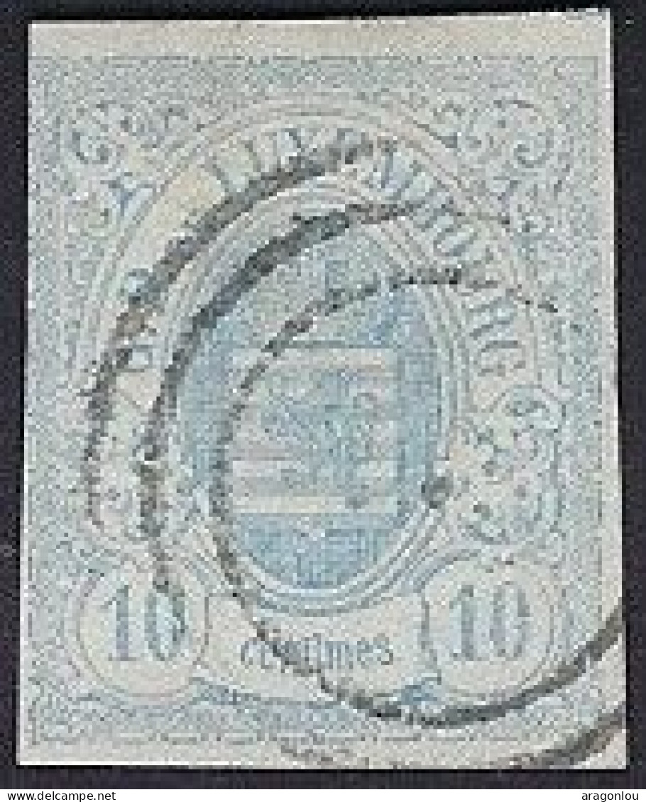 Luxembourg - Luxemburg - Timbres - Armoiries   1859   10  C.  °    Michel 7c     Cachet 3   VC.  210,- - 1859-1880 Armarios