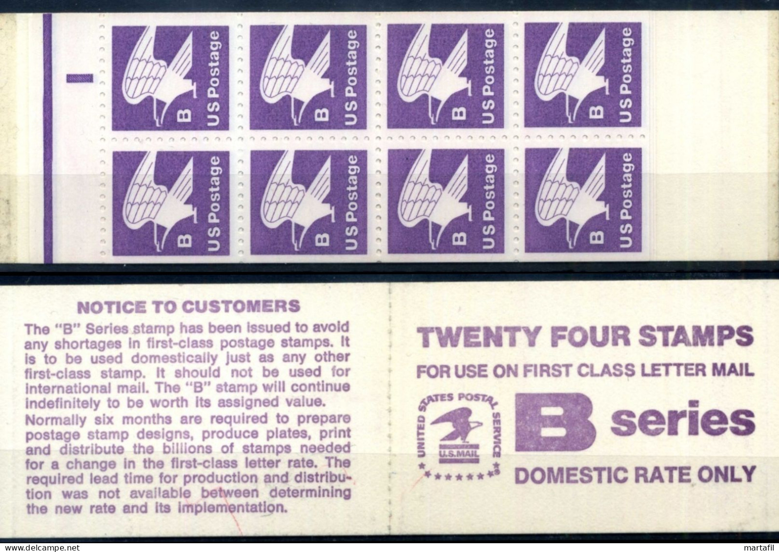 1981 STATI UNITI USA United StatesN.1339 B Violet (18c.) Carnet C1339 L128 ** - 1981-...