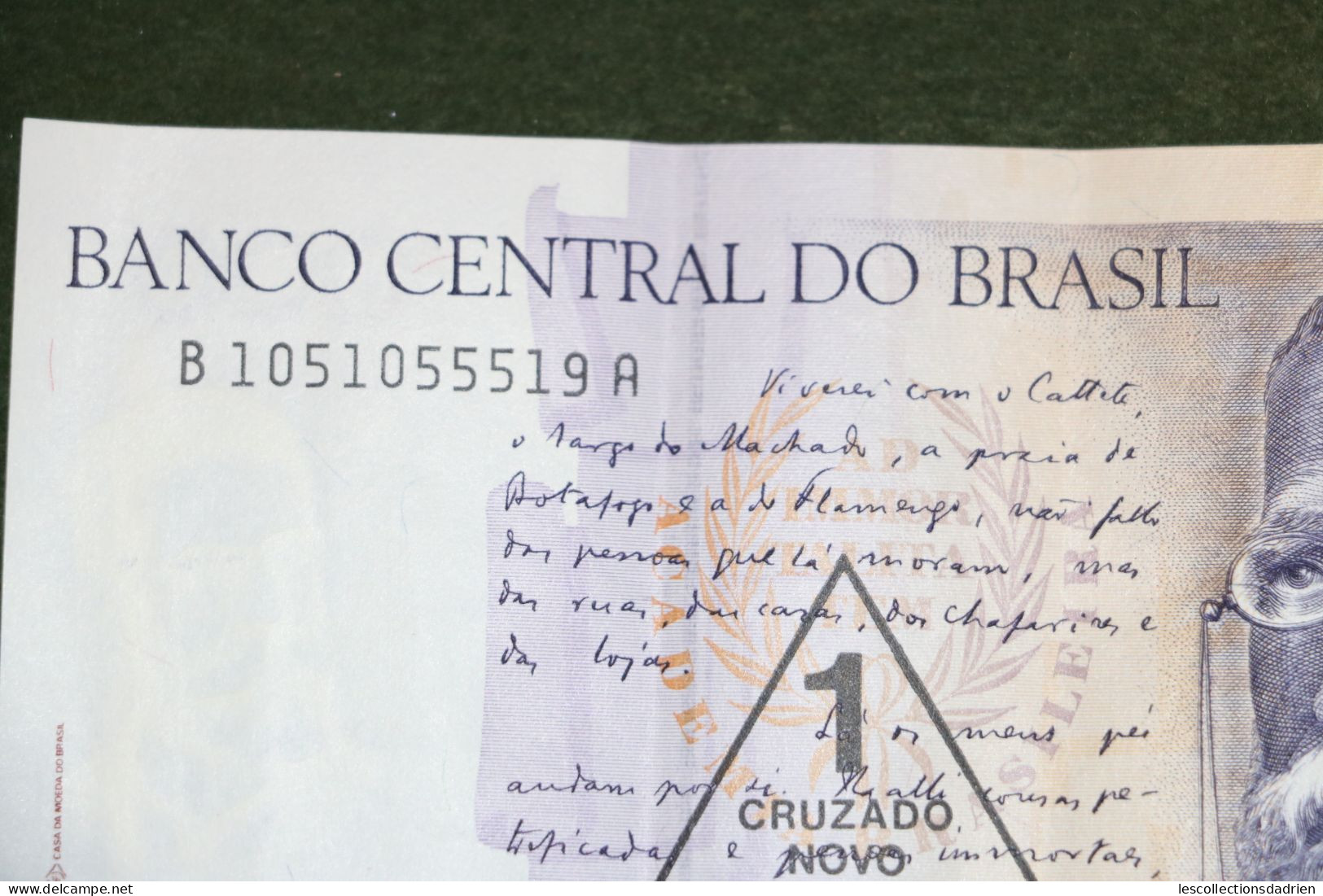 Billet De 1000 Cruzados Cachet 1 Cruzado Novo - Banknote Brazil - Brasile