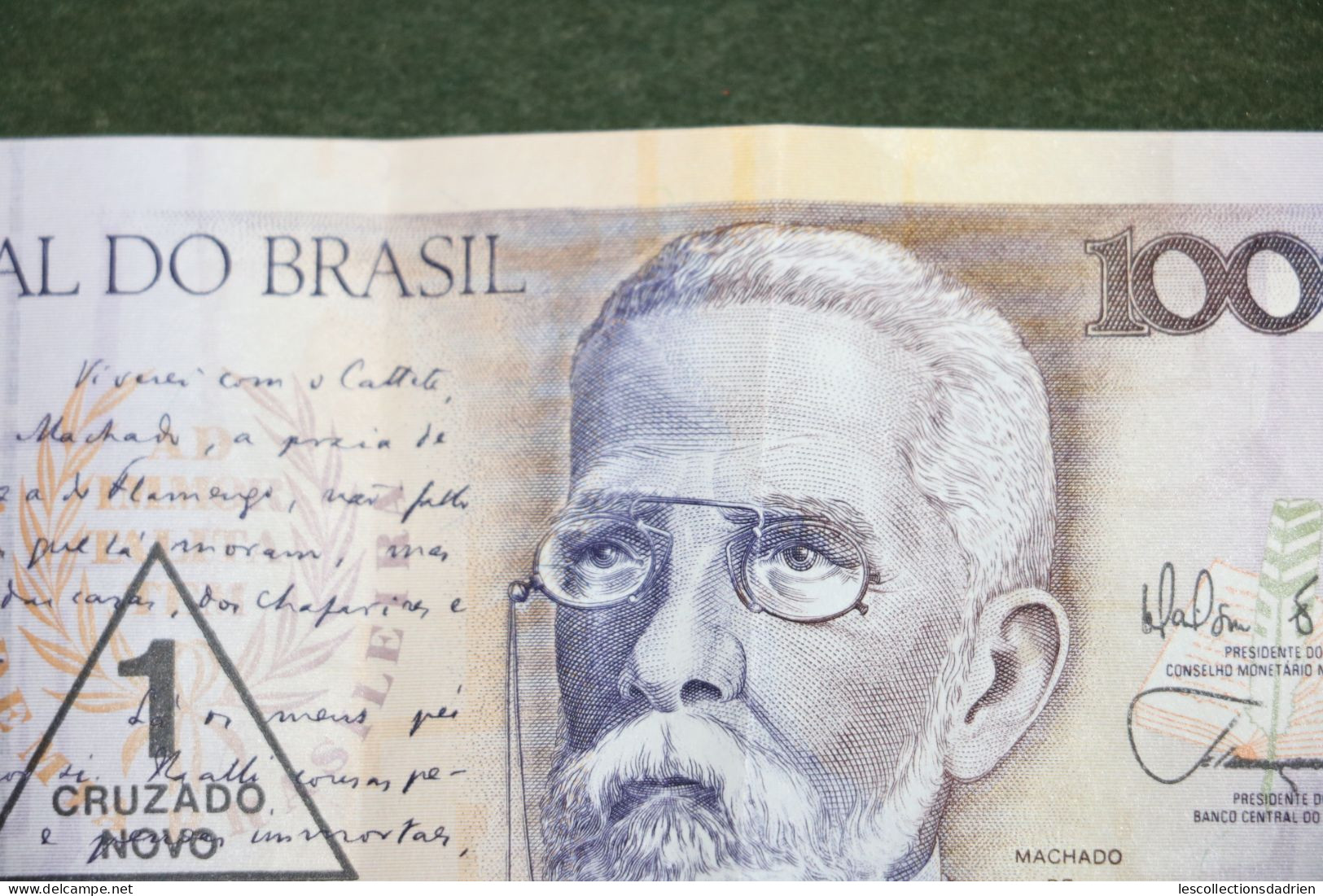 Billet De 1000 Cruzados Cachet 1 Cruzado Novo - Banknote Brazil - Brazilië