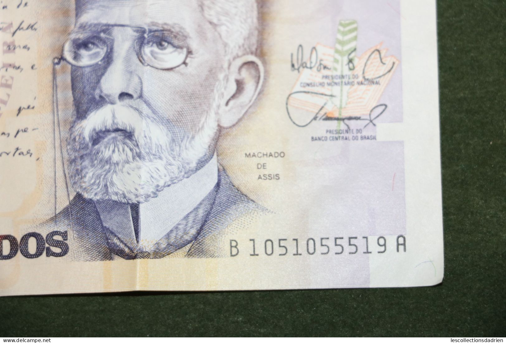 Billet De 1000 Cruzados Cachet 1 Cruzado Novo - Banknote Brazil - Brésil