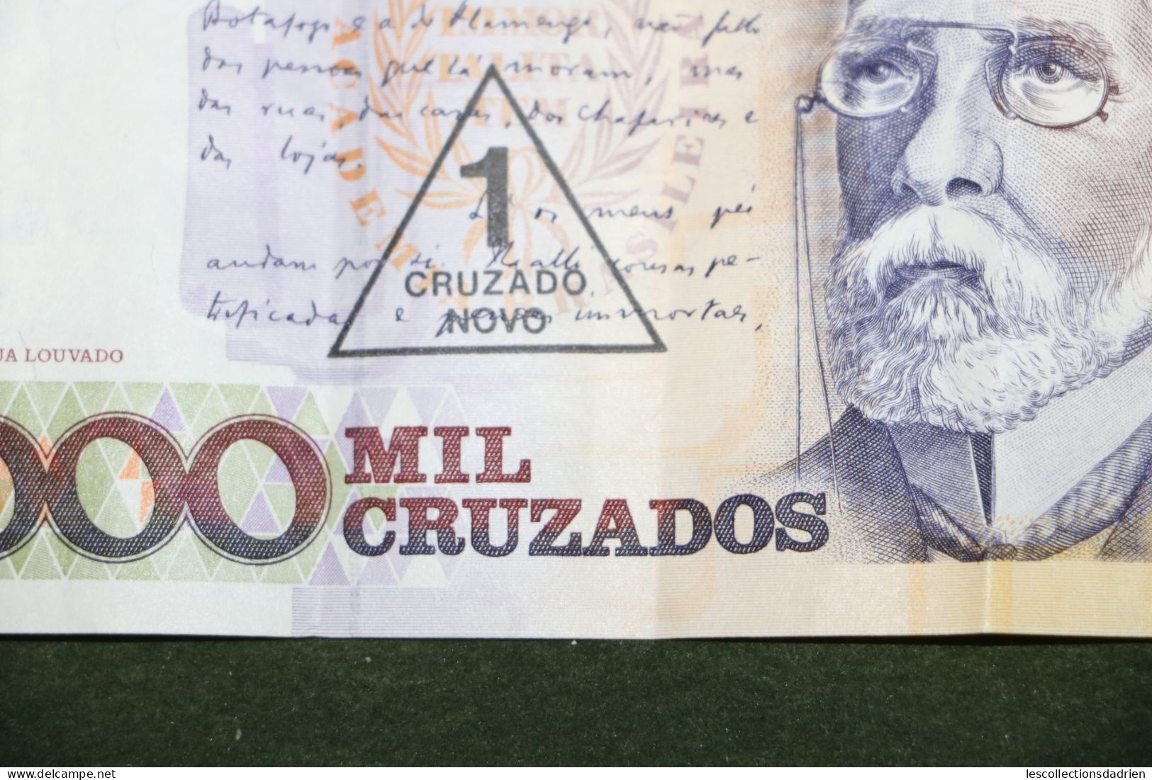 Billet de 1000 cruzados cachet 1 cruzado novo - banknote Brazil