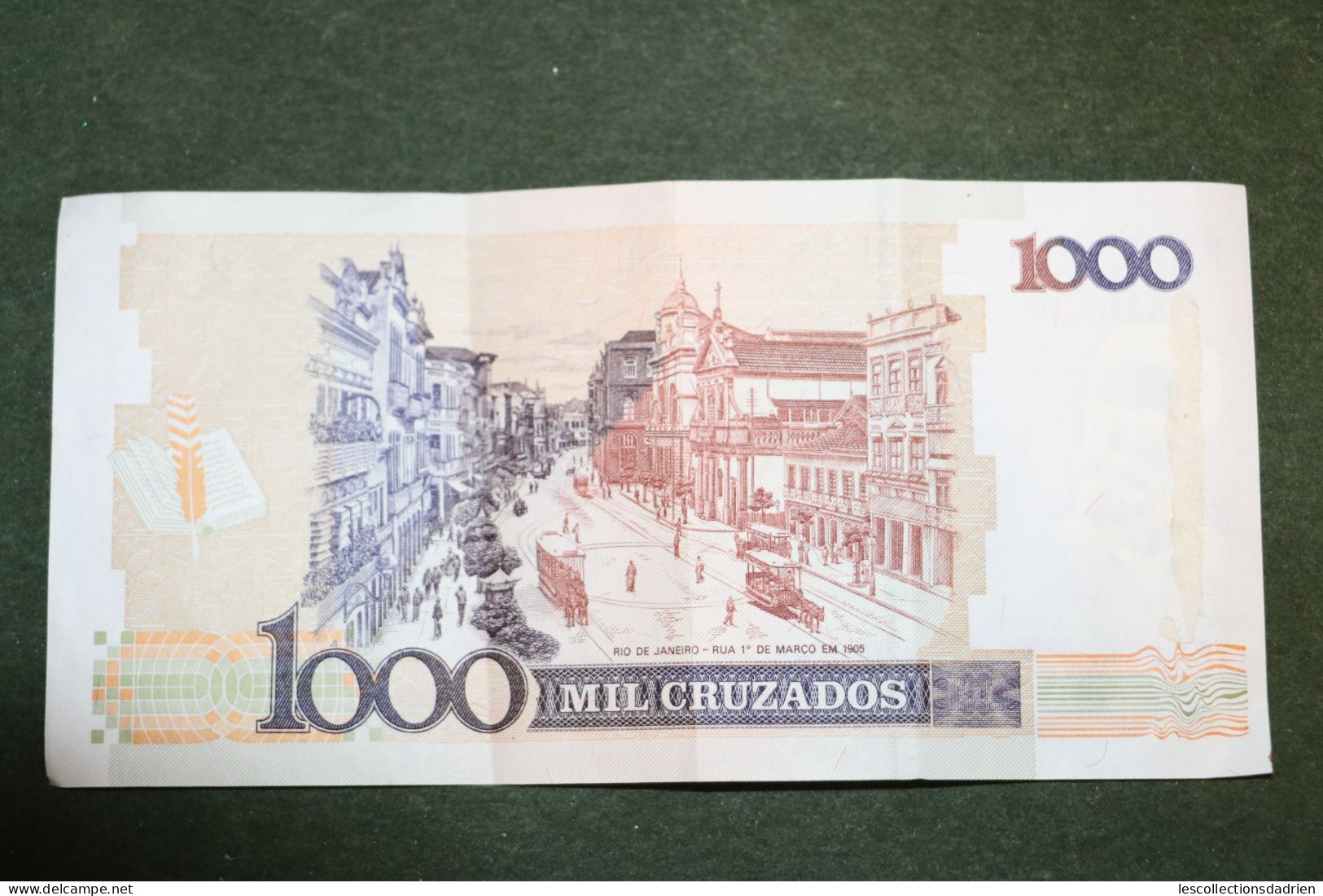 Billet de 1000 cruzados cachet 1 cruzado novo - banknote Brazil