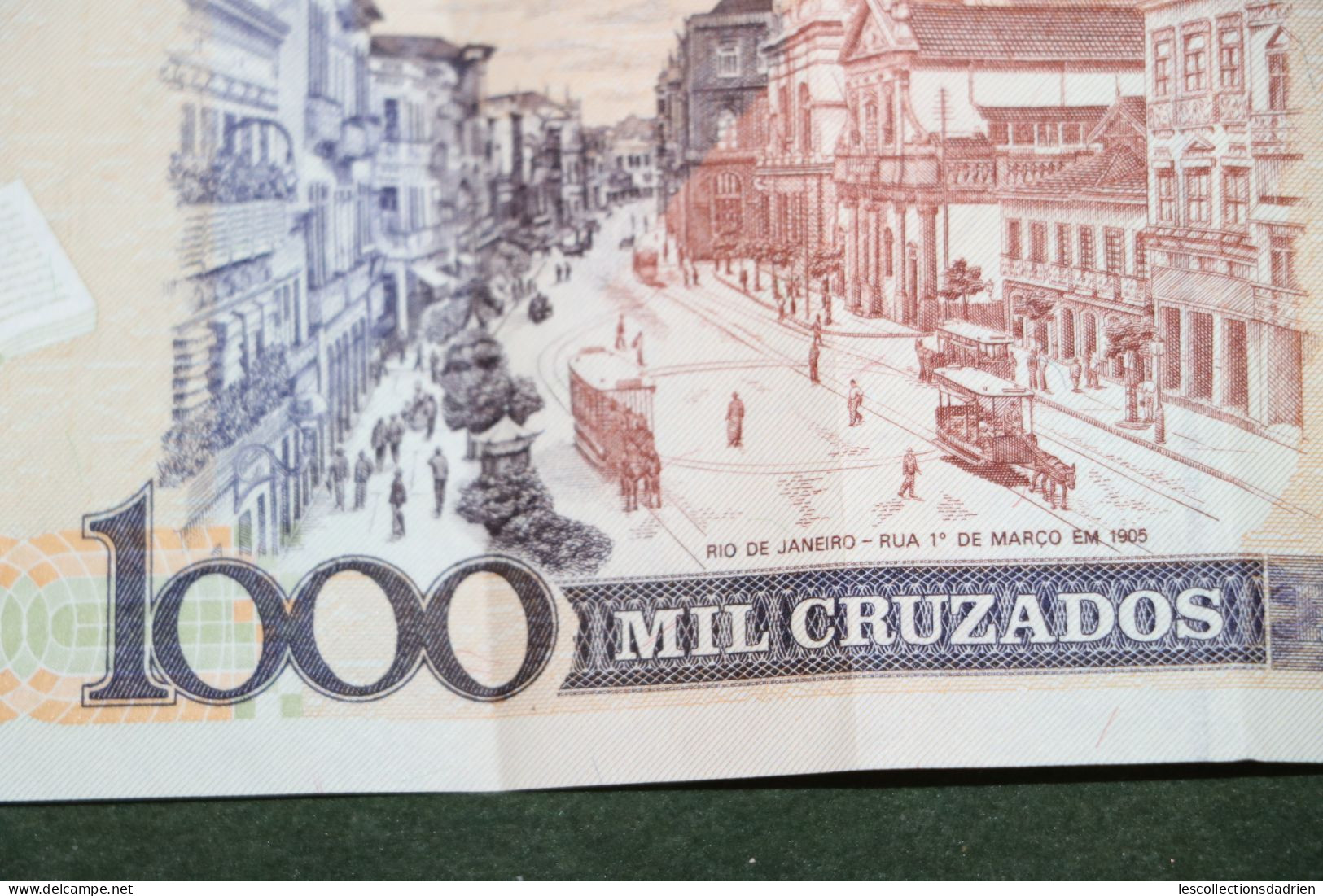 Billet de 1000 cruzados cachet 1 cruzado novo - banknote Brazil